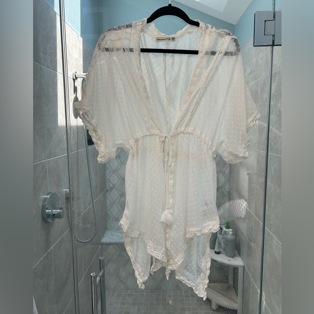 Abercrombie & Fitch White Lace Swim Coverup